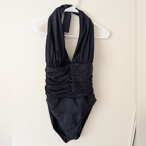 Bleu Rod Beattie Womens 14 One Piece Swimsuit Black Swimwear Vacation Beach